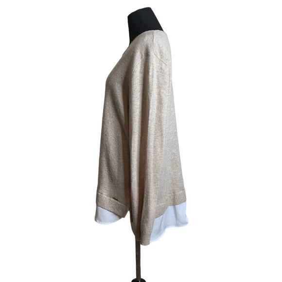 Calvin Klein beige long sleeves faux layered sweater size Large - Picture 8 of 9